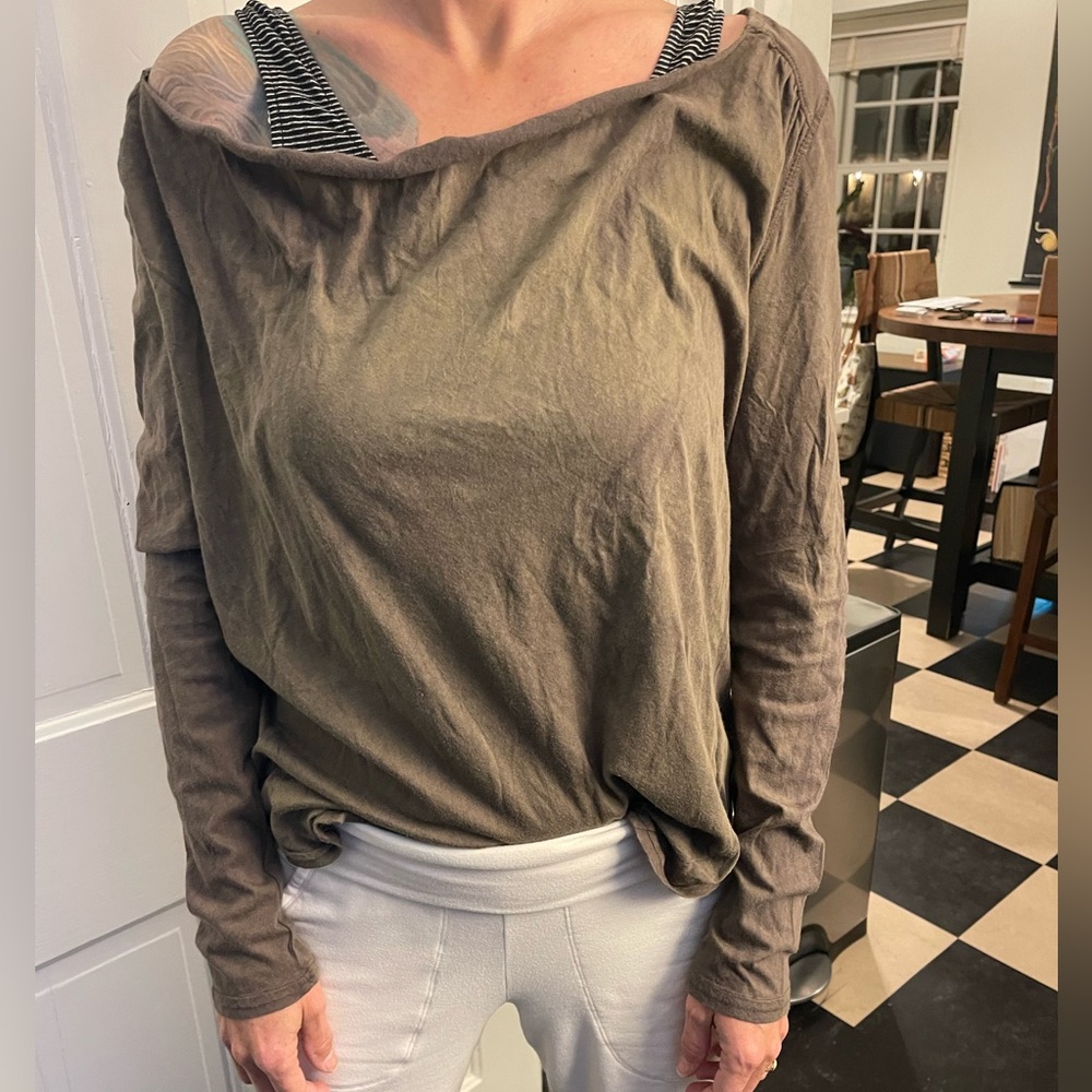 Freepeople We the Free off the shoulder scoop neck Jersey longsleeve tshirt